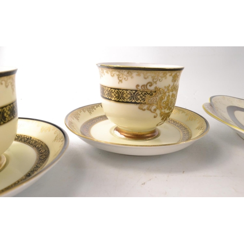 326 - MEITO hand painted vintage part tea service 5 cup with large sandwich plate