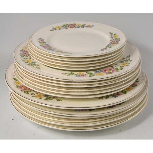 332 - Vintage c1957 floral patterned Portland pottery Cobridge dinner service consisting of 6 dinner plate... 