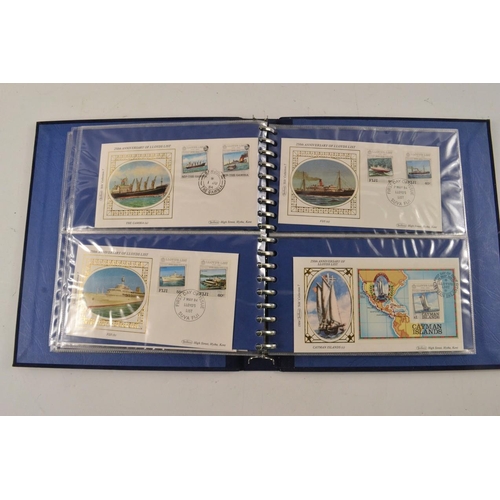 350 - LLoyds shipping register folder 1st day covers folder x 33 approx shipping stamps