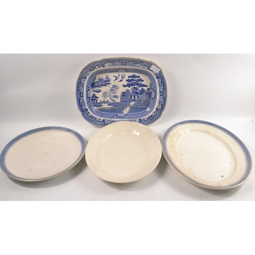 381 - A collection of four ceramic and stoneware platters