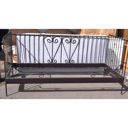 428 - Modern wrought iron style day-bed with mattress( as new condition)