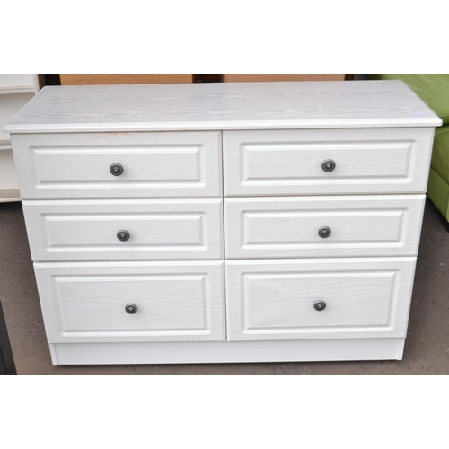 435 - Modern double chest of 6 drawers in white