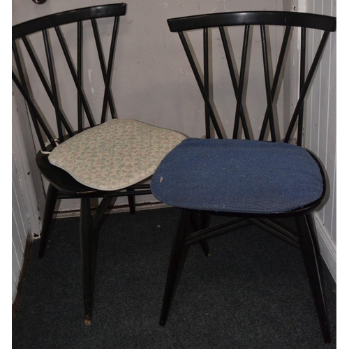 456 - Pair of ERCOL cross backed dining chairs