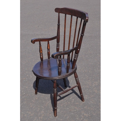 471 - High backed wooden armchair