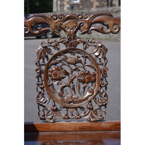 475 - Oriental vintage carved chair, requires some tlc