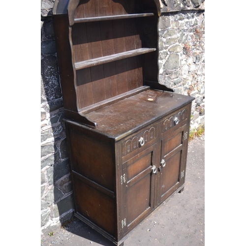 488 - Vintage ERCOL style small dresser with two drawers and two cupboard doors