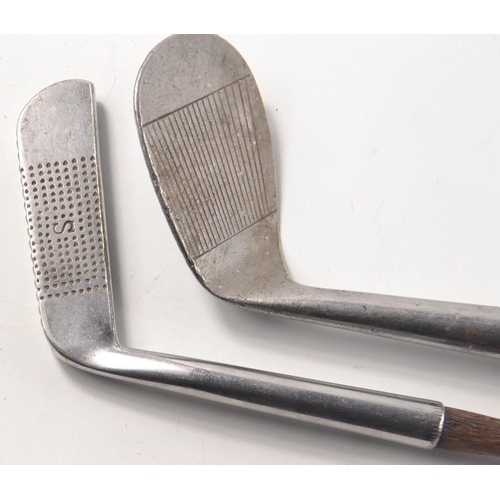 528 - Vintage hickory shafted NIBLICK No8 and also a hickory shafted North Berwick putter with the letter ... 