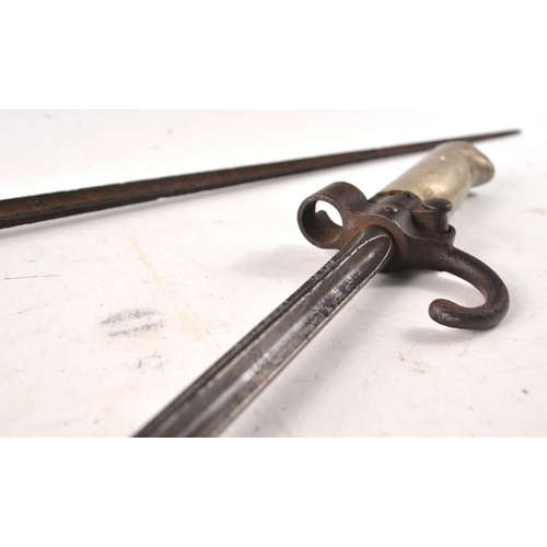 100 - 2 Vintage c1885 WWI French Military Lebel, Berthier Rifle Bayonet, one in good condition, the other ... 