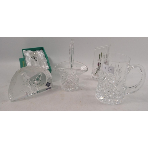 233 - EDINBURGH CRYSTAL LOT to include a tankard15cm H, a posh basket, and a STUNNING! Scottish Thistle pa... 