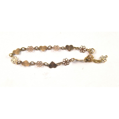 25 - 375 stamped yellow gold small bracelet