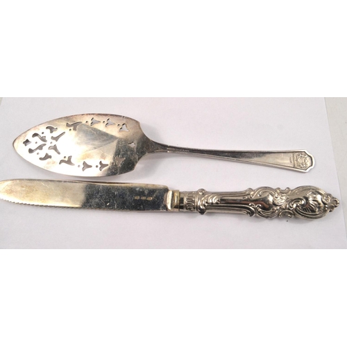 87 - A 1937 EP Coronation cake slice with an ornate EP Cake knife