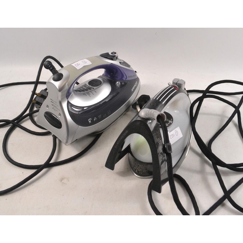 611 - Two steam irons - as  new condition.  BOSCH and MORPHY RICHARDS ADVANCED