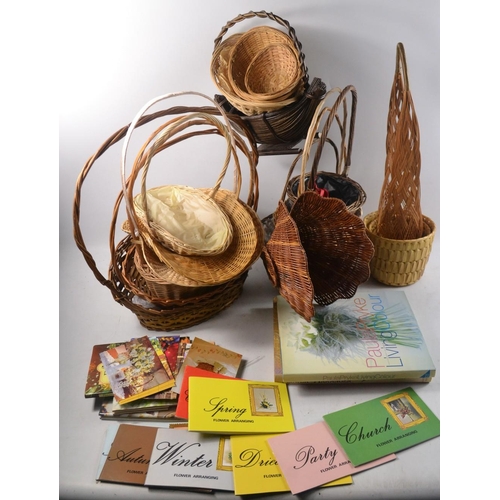 618 - Selection of baskets and flower arranging books