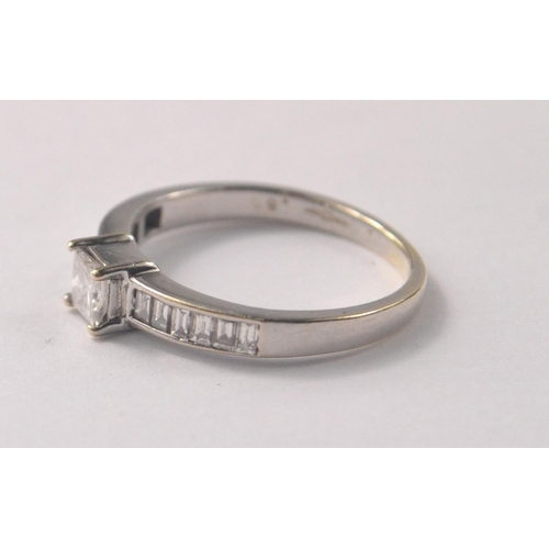 1 - A good quality ladies half eternity 750 stamped white gold and diamond inset ring, size K/L (weight ... 