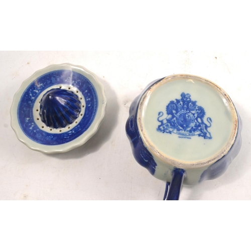 294 - A VICTORIA WARE iron stone vintage juicer in blue and white glaze pattern