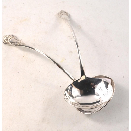 34 - Two large 'White Metal' white metal ladles in pristine condition 460g approx weight