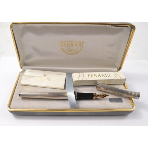 55 - MUCH SOUGHT AFTER!! An original FERRARI fountain pen with 925 stamped silver case with 14k(585) gold... 