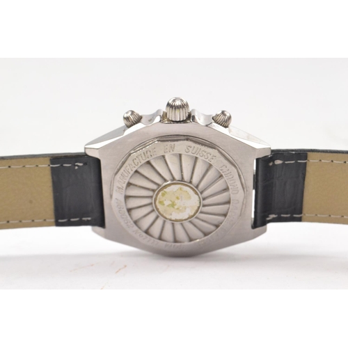 18 - A BRETLING 'style' gents wrist watch with black leather style strap