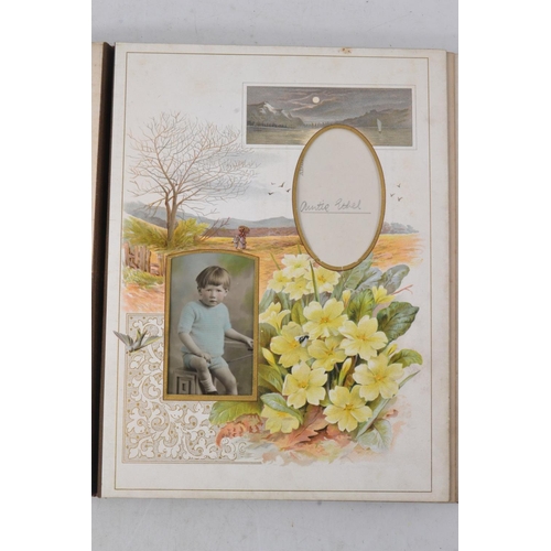 187 - A Nice Quality VICTORIAN family album with old family photographs (partially filled) 30cm x 23cm app... 