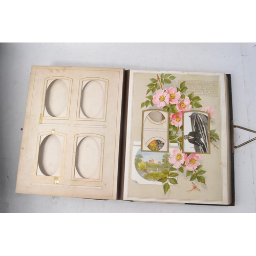 187 - A Nice Quality VICTORIAN family album with old family photographs (partially filled) 30cm x 23cm app... 