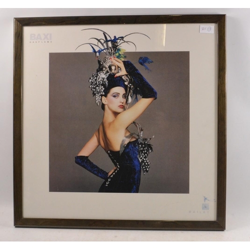 304 - BAXI GAS FLAME commissioned framed SIGNED photographic print of a model by DAVID BAILEY CBE 55cm x 5... 