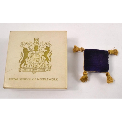 59 - RARE! A sample Emery Needle Cleaner made from Silk Velvet used for the purple ROBE OF STATE embroide... 