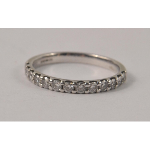 9 - 375 white gold half eternity ring with diamonds(tested) 1.80g gross size N