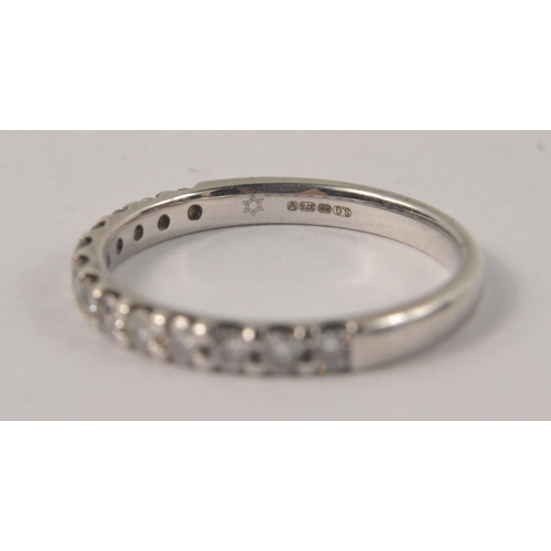 9 - 375 white gold half eternity ring with diamonds(tested) 1.80g gross size N