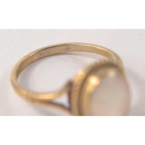 12 - OPAL TRIPLET ring hallmark indistinct valued as 9ct gold gross weight 2.2g [size M ]