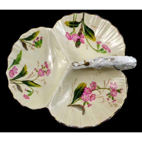 135 - A VINTAGE LIMOGUES three section dish with floral pattern