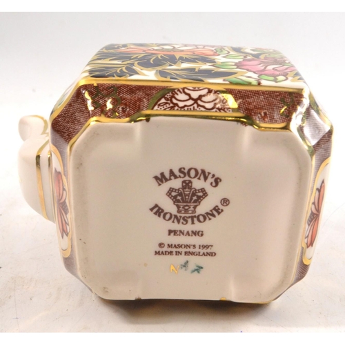 136 - MASONS 'Penang' teapot with beautiful dark blue and gilt design