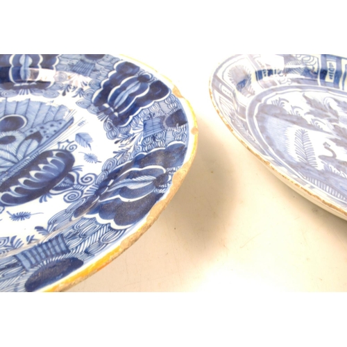 139 - A trio of amazing large antique DELFT shallow dishes two measuring approx 14