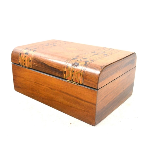 173 - A rather nice marquetry inlaid box (no key)