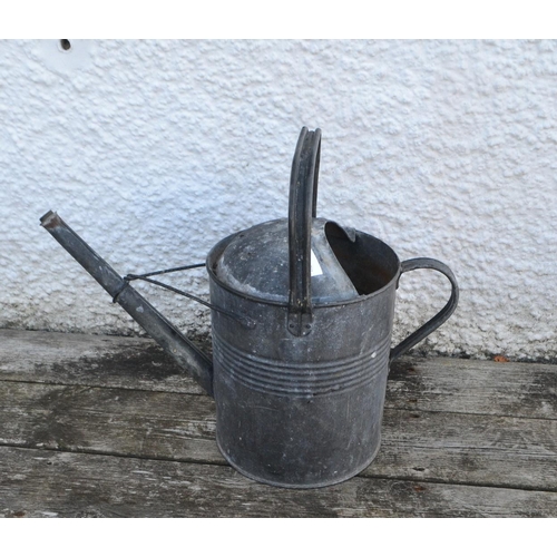 491 - VINTAGE GALVANISED watering can 2 GALLON - GREAT BRITISH STUFF!