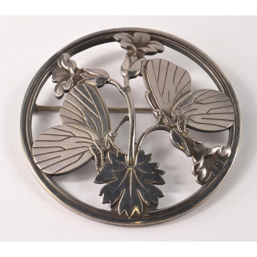 51 - GEORG JENSON Hallmarked London import mark 1951/52 Brooch pattern 283, Midnight Blossom, by Arno Mal... 