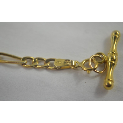 56 - 375 hallmarked gold bracelet with T-bar clasp