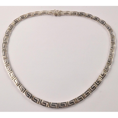 61 - FRASER HART 925 silver Aztec style necklace