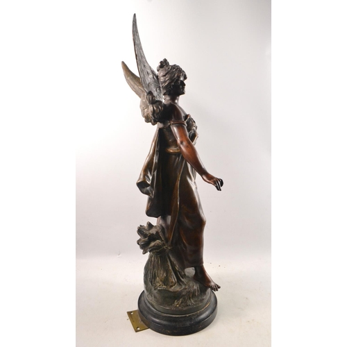 32 - Bronzed statue of 'Charity' (BIENFAISANCE) by Par Louis Moreau (France)