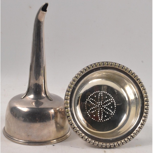 21 - A two piece Antique wine funnel by silversmith GEORGE RICHMOND COLLIS 1860 cast in William 1V style