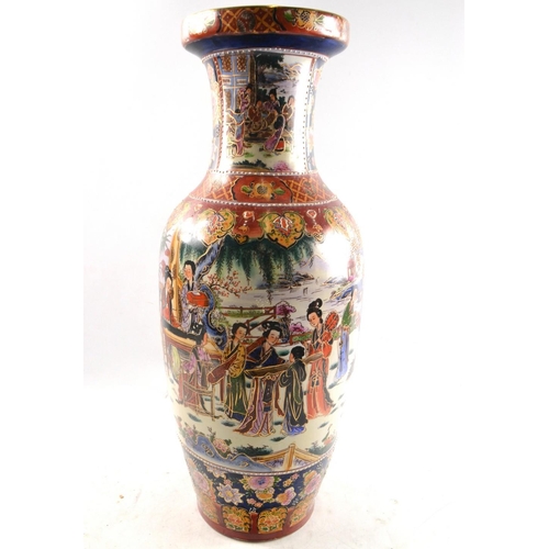 31 - A very large vintge ORIENTAL (Japanese) tall vase depicting merchants scene 54cm tall