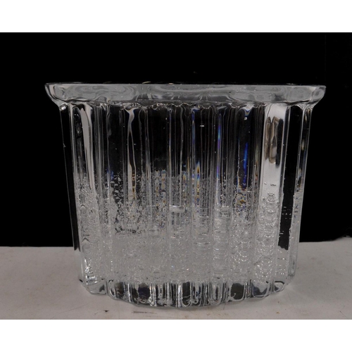 37 - Signed to base HALL......... Soecialist glassware vase 20cm length x 15cm high x 13vm across