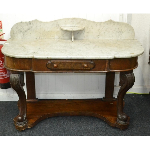 93 - Victorian ornate marble top wash stand - nice example!