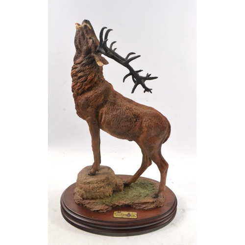 96 - STUNNING! CASAROLA Stag ornament on a wooden plynth