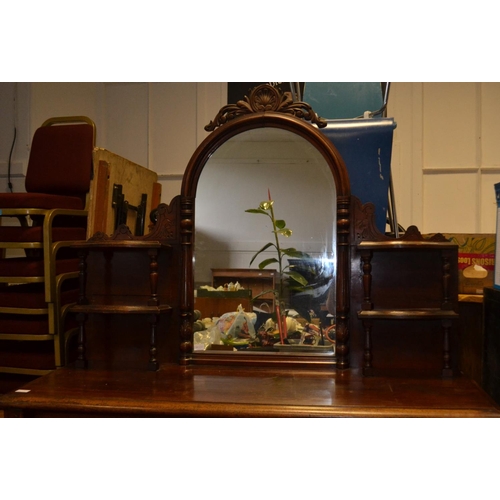 161 - VICTORIAN SCOTTISH DRESSER in mahogany with two drawers over two large cupboards and an ornately car... 