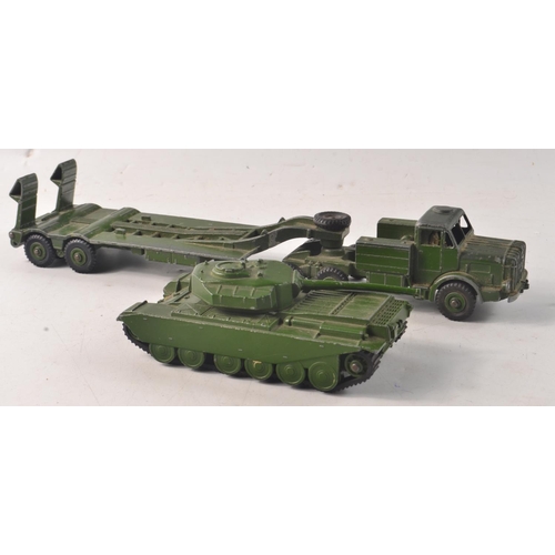 27N - VINTAGE UNBOXED DINKY 660 & 651 ANTAR TANK TRANSPORTER with 651 with CENTURION Tank including spare ... 