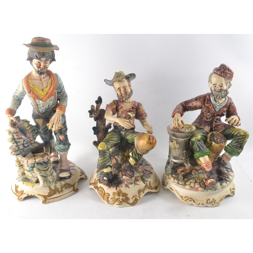 29B - Three COLLECTABLE large Capodimonte figures tallest figure 36cm all in nice condition