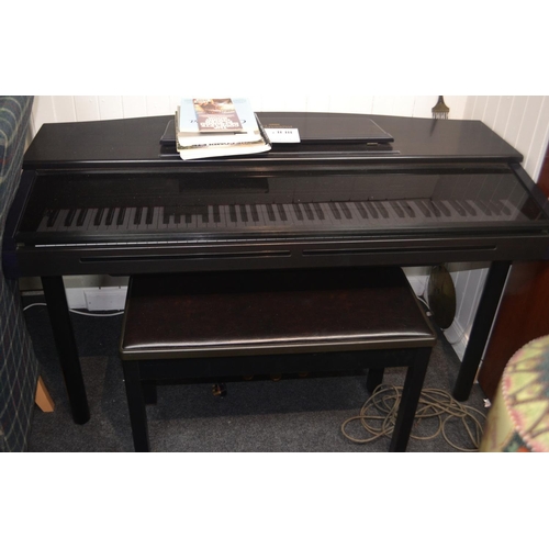 33 - YAMAHA CLAVINOVA CVP 75 electric piano/organ with matching piano stool with instruction manual#87... 