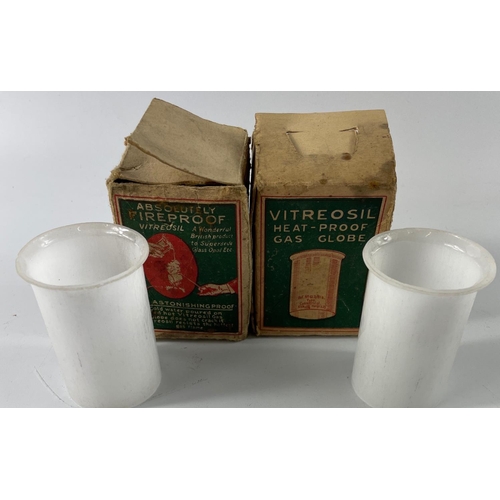 227A - Two VITREOSIL gas lamp globes.  Rare to find.#285