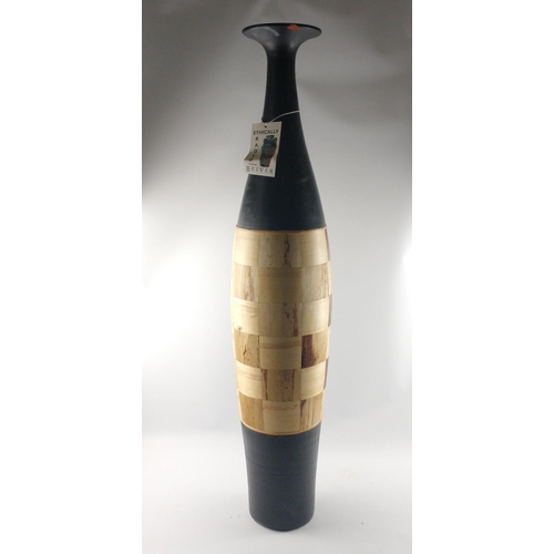 236 - A large STATEMENT 4ft ETHNIC made designer tall pot#297