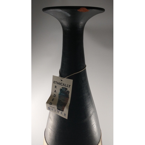 236 - A large STATEMENT 4ft ETHNIC made designer tall pot#297